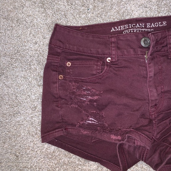 American Eagle Stretch Purple Ripped Jean shorts size 4 - Picture 4 of 10